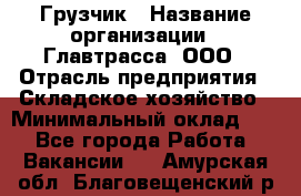 Грузчик › Название организации ­ Главтрасса, ООО › Отрасль предприятия ­ Складское хозяйство › Минимальный оклад ­ 1 - Все города Работа » Вакансии   . Амурская обл.,Благовещенский р-н